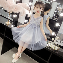Summer girls dress foreign atmosphere Korean version of net red summer dress children big Children Childrens net gauze skirt princess dress