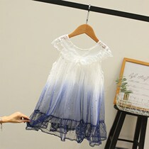 Summer girls dress childrens net red hot summer dress children Korean version of mesh gauze sleeveless skirt princess skirt