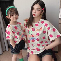 Summer high-end parent-child dress different foreign style short-sleeved T-shirt summer Net red fashionable mother and child dress female tide
