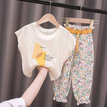 Girls Net red suit foreign style summer fashion sleeveless summer children in big children little girl Tide brand summer dress