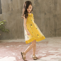 Childrens dress Girls summer Western style lace princess dress net yarn little girl skirt Summer childrens clothing fairy skirt