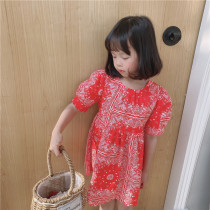 Girl dress summer child baby Net Red foreign gas summer dress Korean version of popular children little girl princess skirt