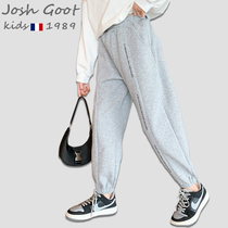 Tide brand girl pants 2021 spring and autumn casual leg sports pants children Korean version of Joker autumn pants