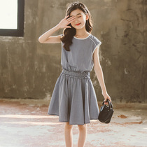 High-end summer girls dress children childrens foreign summer dress big children Net red cotton princess dress