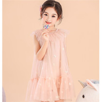 Summer Childrens dress Girls dress Girls online Red bursting with summer dress Skirt Han Edition Foreign Air Kids Baby Pompon Princess Dress