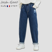 Josh Goot joint girl pants children Spring and Autumn casual jeans Net red wild joker trousers Autumn Tide