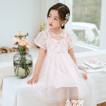 Summer girls Korean version of foreign dress childrens net red hot summer dress childrens net gauze snow skirt princess dress