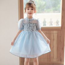 Summer girls dress Net red pop foreign baby Summer Children children Korean version of Pengpeng gauze princess skirt
