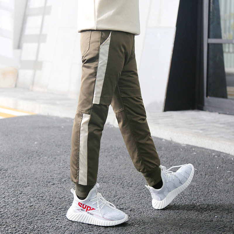 Children's down pants outer wear boys' big children's middle and small children's clothing pants winter thickened white duck down children's casual warm pants