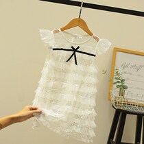 Summer girls dress childrens net red hot cake skirt summer dress childrens mesh sequin princess skirt