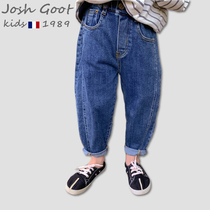 New childrens pants trend brand girls boys baby casual autumn wear spring and autumn fashionable handsome trousers jeans