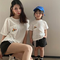 Summer parent-child dress a family of three different T-shirt short-sleeved summer Net red fashionable foreign mother and child Womens clothing