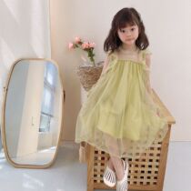 Summer girls dress Foreign color Net red explosive belt skirt summer dress children children Korean version of mesh princess skirt