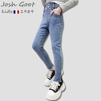 Josh Goot co-name girl pants children Spring and Autumn casual jeans big children slim small feet trousers autumn wear
