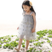Summer girls dress childrens net red pop puffy princess dress baby Korean version of foreign summer dress