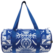 LOQI Designer Illustrator Travel Bag Art Fitness Bag Inclined Satchel Carrying Light Large Capacity Bag Klein Blue