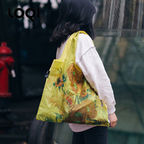 German LOQI Museum Art shopping bag light foldable eco-friendly bag clothing book bag in bag sunflower