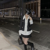 (5 fold clear cabin) (Korean chaebol qianjin) Balm*n fake two temperament repair mesh red shirt jacket