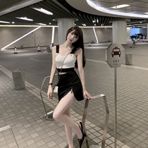 CHICYOU Temperament Girl Brief Classic Knit Shorts Harness Summer Tight 100 lap vest Dew Navel Blouse