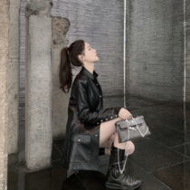 CHICYOU (high-end goods) handsome fried vintage dark wind temperament Zhongshan collar small leather clothing