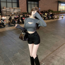 CHICYOU (catey is invisible) Sexy display slim chest cushion harness blouse jacket with long sleeves head canon and two sets