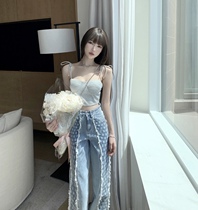 CHICYOU Flashsilver Bling Chest Cushion Strap Sexy Little Harness 2021 Summer Thin Hot Girl Blouse