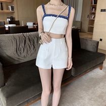 CHICYOU FOUR COLOR CLASSIC POCKET HIGH WAIST PANTS CHILDREN SUMMER 2021 NEW DISPLAY SLIM FIT STRAIGHT 100 LAP UP SHORTS