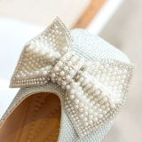 Обувь для принцессы, детские модные туфли из жемчуга для кожаной обуви, осенняя, коллекция 2021, мягкая подошва