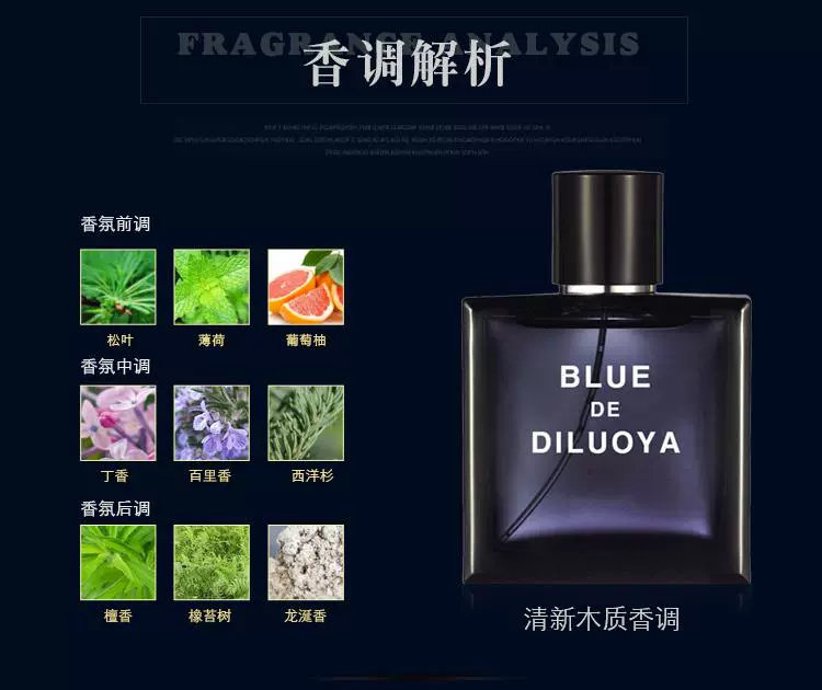 Nước hoa nam hương thơm lâu dài hương thơm đại dương eau de toilette 50ml dành cho nam giới và phụ nữ quyến rũ nam tính - Nước hoa