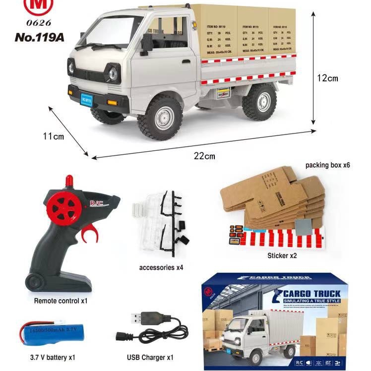 Children's Rc Remote Control Car Wuling Hongguang Small Truck Drift Off-Road Car Toy Boy Transport Engineering Vehicle Racing Car