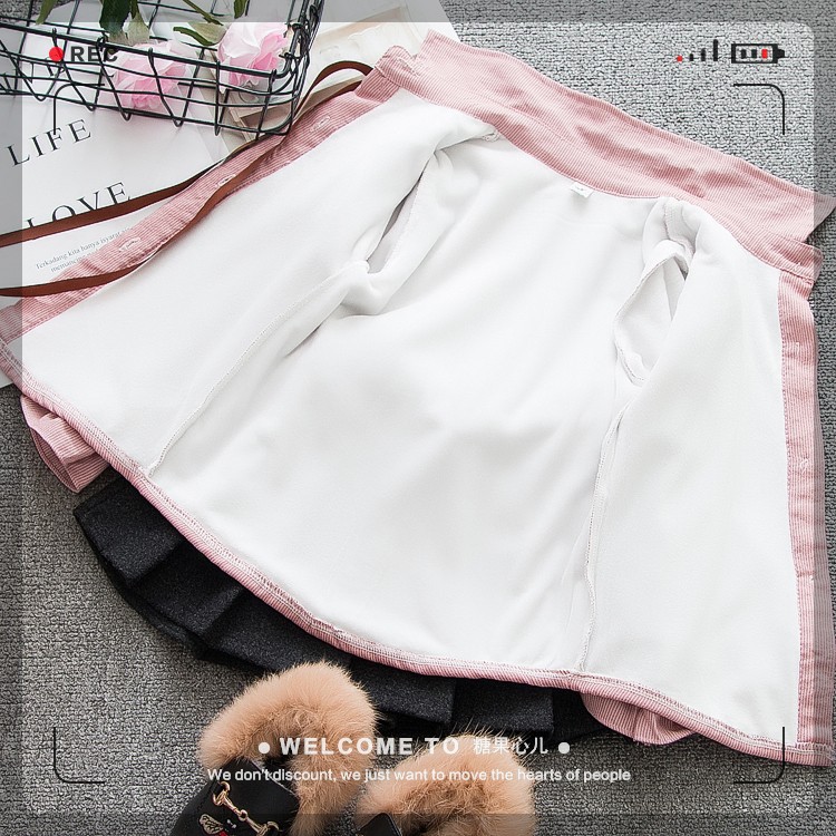 Áo sơ mi nữ tay dài thu đông cộng với nhung trẻ em bé gái sọc cotton công chúa áo sơ mi hoang dã đồ cho bé gái