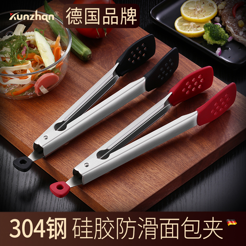 Fried steak clamped silicone 304 stainless steel food clamps barbecue bread clampkitchen with high temperature and hot - proof