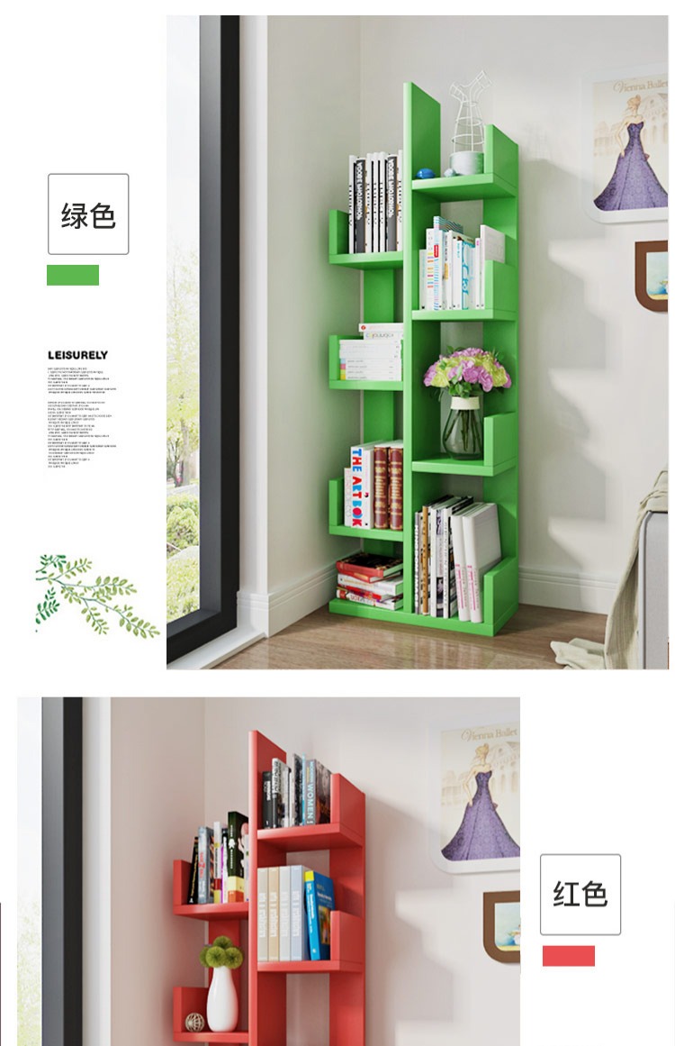 Tủ sách tầng cây sáng tạo tủ sách học sinh đơn giản hiện đại lắp ráp giá lưu trữ phòng khách giá đơn giản - Kệ kệ hồ sơ