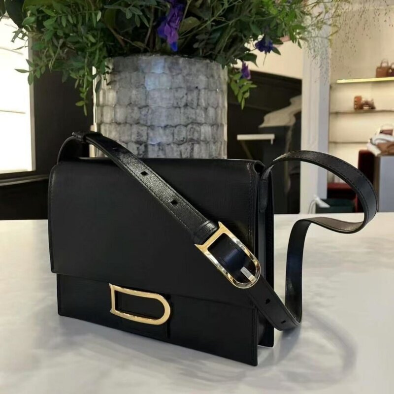 Delvaux/Delvaux 25 New Model Leonce Cowhide Pig Nose Tofu Bag Single Shoulder Crossbody Handbag for Women