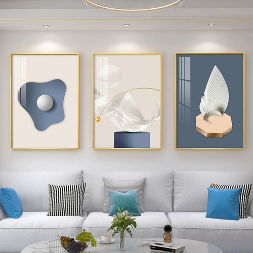Современный простая абстрактная гостиная декоративная картина диван фоновый стена висящий рисование легкая роскошная атмосферная ресторан Nordic тройные фрески