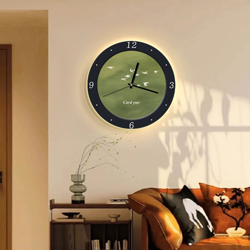 Зеленые настенные часы для гостиной, бра, изысканный стиль