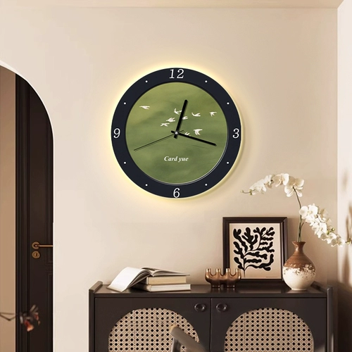 Зеленые настенные часы для гостиной, бра, изысканный стиль