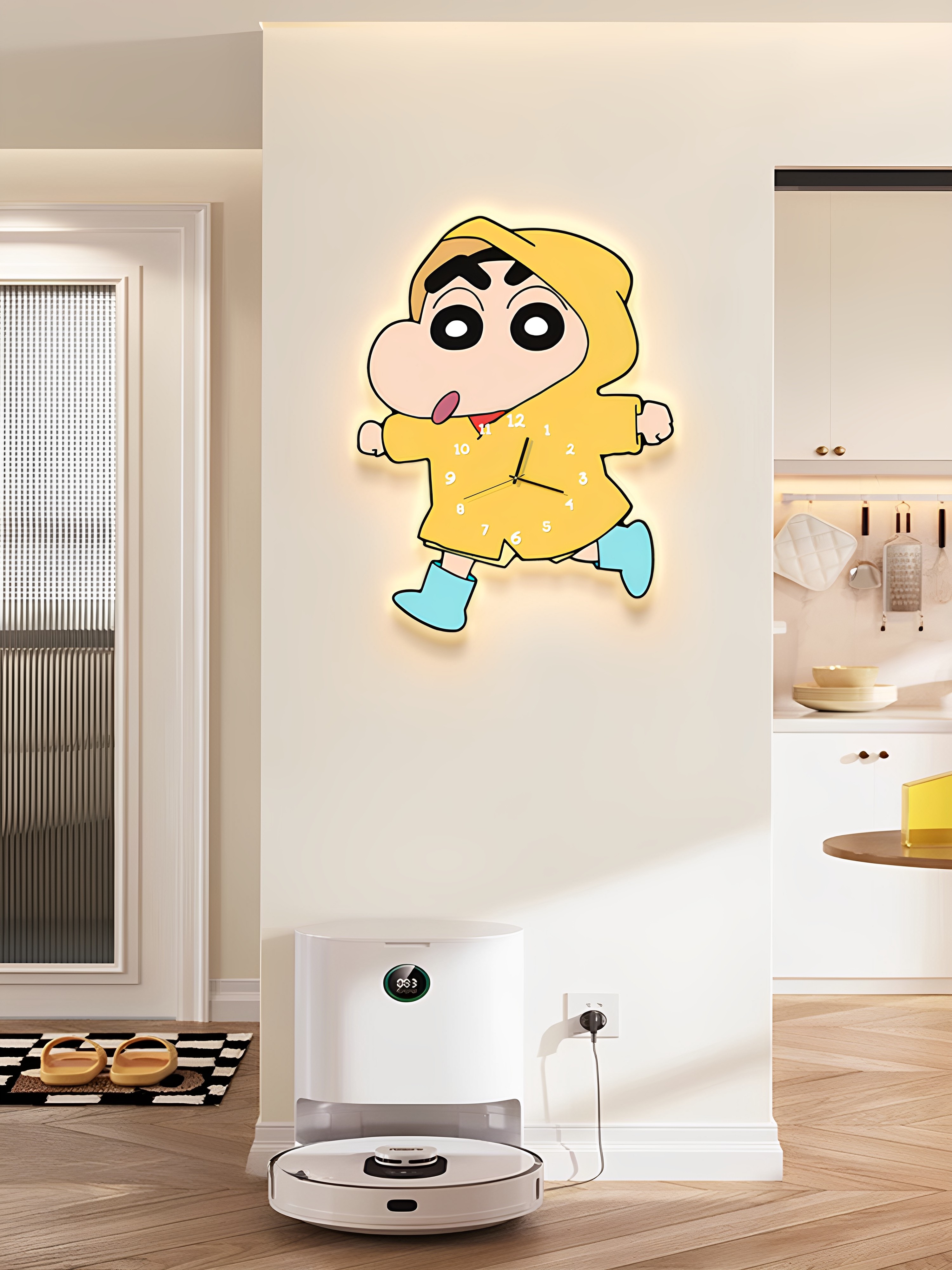 Cream-Style Crayon Shin-Chan Wall Clock 2026 New Model High-End Cartoon Living Room Bedroom Home Wall Clock