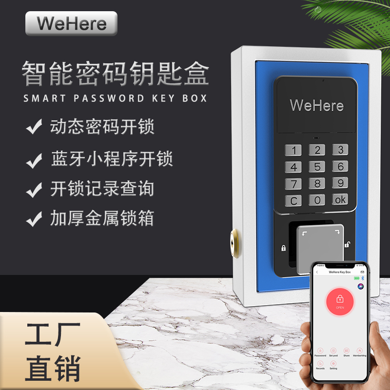 Password Key Box Furnishing Bluetooth Smart Dynamic Code Lock Electronic Remote Unlock Wall-mounted Key Box Folk-Taobao
