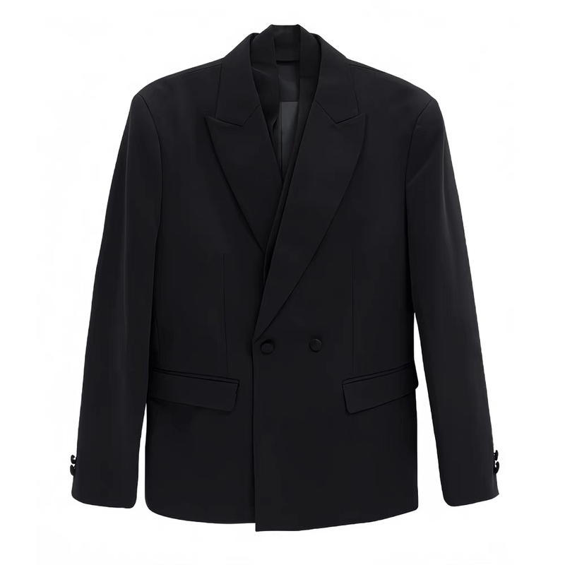 Men's Black Suit, High-End Casual, Stylish and Handsome Slim-Fit Suit Jacket, Spring and Autumn Fashion Casual Two-Piece Suit