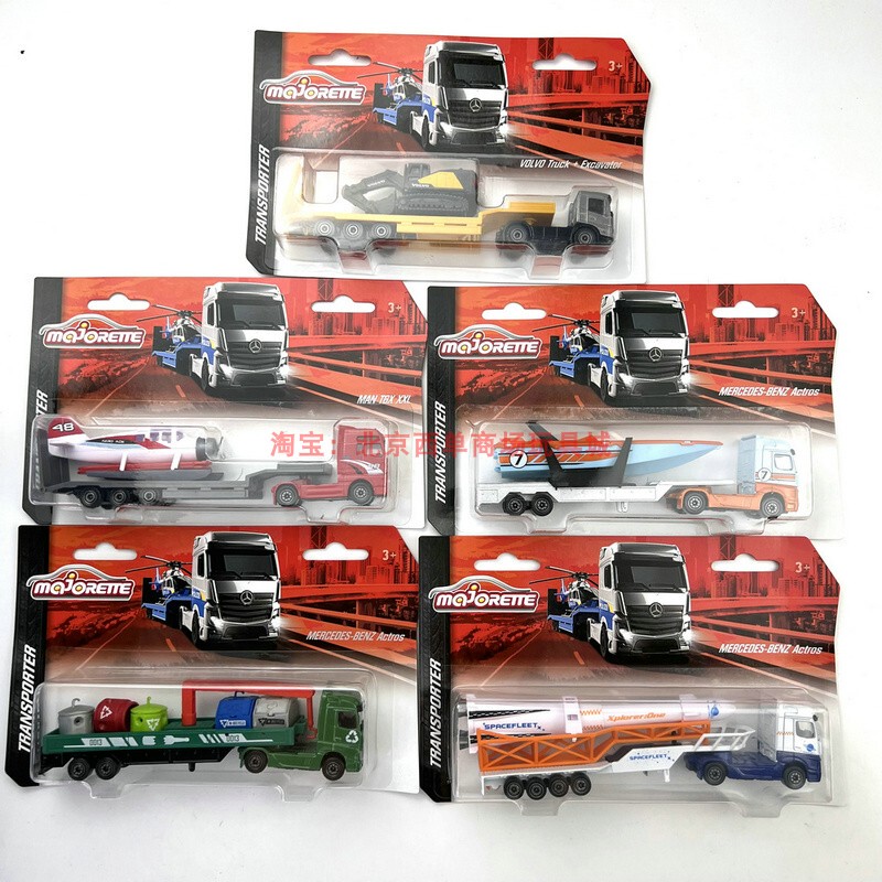 Majorette Alloy Car Model Toys: Trailer Truck, Excavator, Engineering Transport Truck Majorette Alloy Car Model Toys: Trailer Truck, Excavator, Engineering Transport Truck