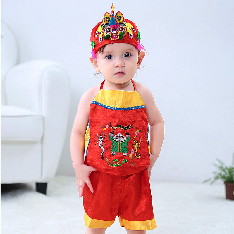 Baby boy in summer male and female 100 days old baby breathable summer clothing baby belted pocket suit infant child care belted pocket