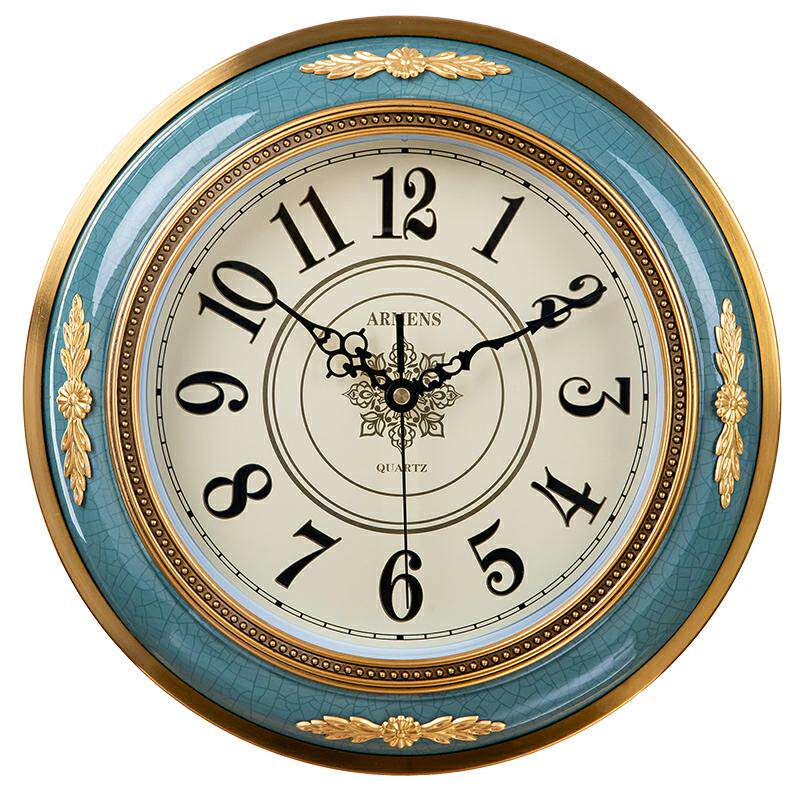 American art wall clock Living room luxury silent ceramic wall clock Creative fashion Bedroom clock European Quartz clock