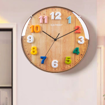 Admiralty Treasure Childrens room wall clock Color digital bedroom Cartoon fashion clock Modern simple silent quartz clock