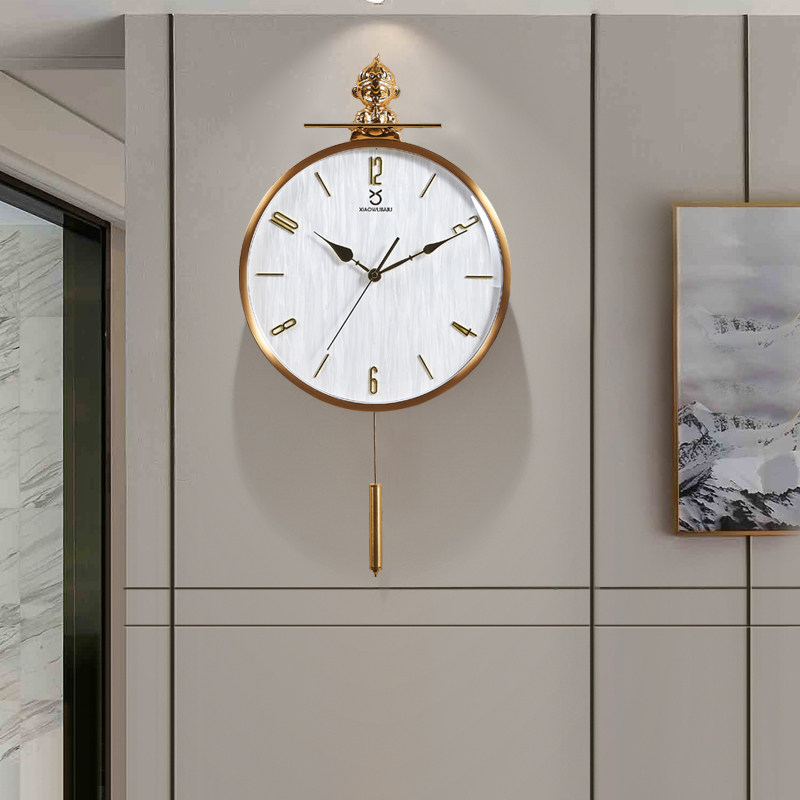 New Chinese qitian great Holy hanging bell Living room Home Modern minimalist decoration mute and watch light extravagant and luxurious swinging hanging table