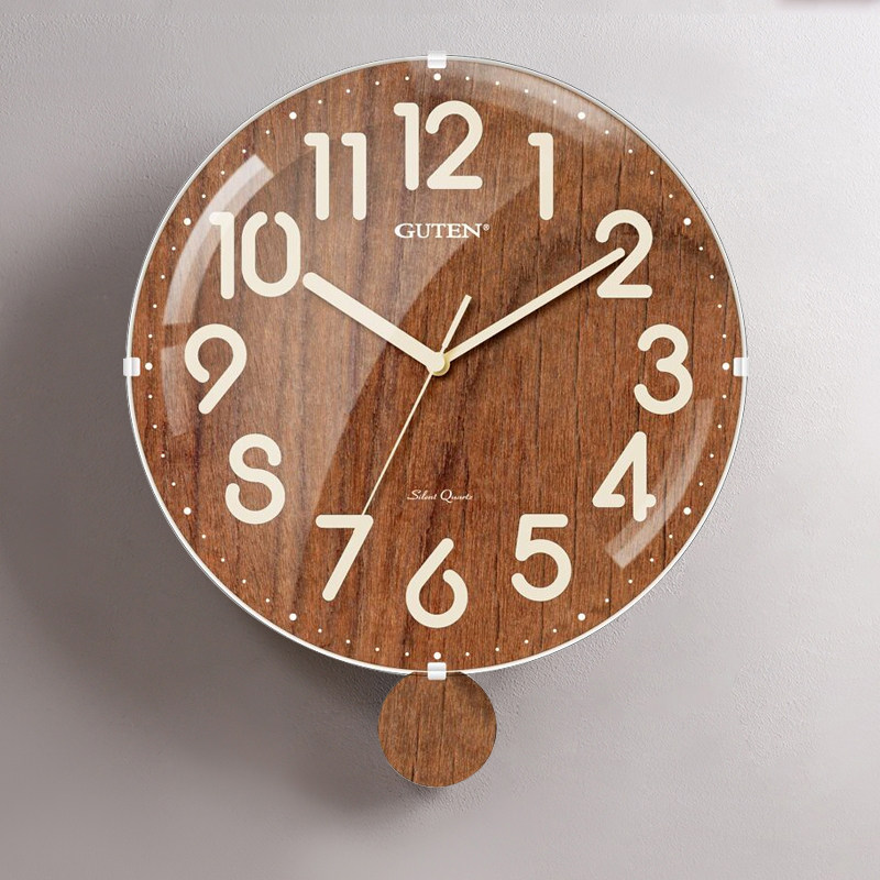 Jinzhongbao modern minimalist wall clock solid wood personality living room mute clock Nordic fashion atmosphere home wall clock
