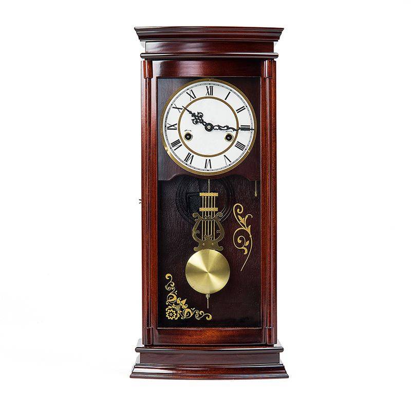 Pure copper core mechanical seat clock living room solid wood Chinese style seat clock on string clockwork, mechanical hanging bell seat hanging dual-use