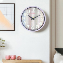 Golden Treasure childrens watch Modern living room Quartz clock Creative fashion Bedroom study Blue silent pastoral wall clock