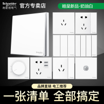 Schneider Haek in cream White open 5 holes with USB socket switch Air conditioning Panel 86 Type of dark dress White