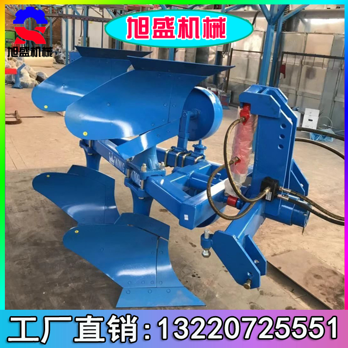 Agricultural Tractor with Hydraulic Flip Plow, Flat Plow, Single-Sided Plow for Land Clearing, Deep Plowing, and Soil Turning